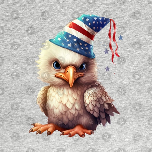 4th of July Baby Bald Eagle #5 by Chromatic Fusion Studio